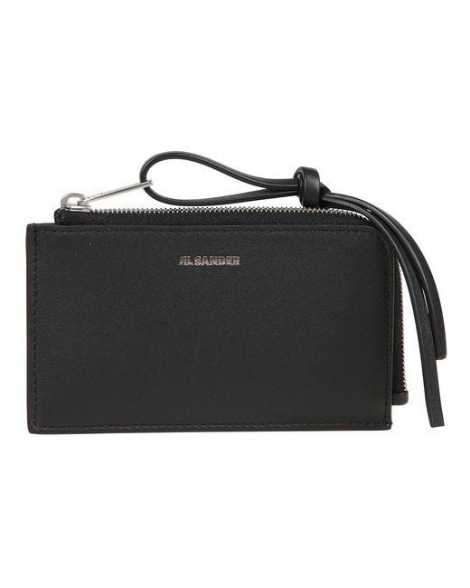 Jil Sander Accessoires ,Zwart ,Leer Portafogli Wallet in het Black voor heren