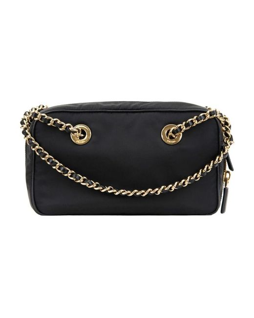 Prada Black Chice Schultertasche Mit Lederbesatz