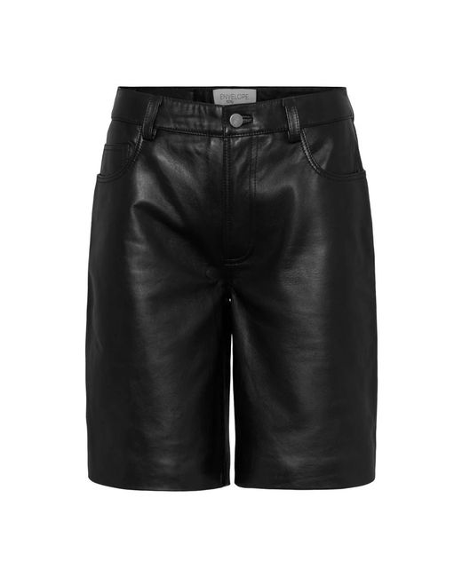 Envelope Korte Broeken ,Zwart ,Leer Shorts in het Black
