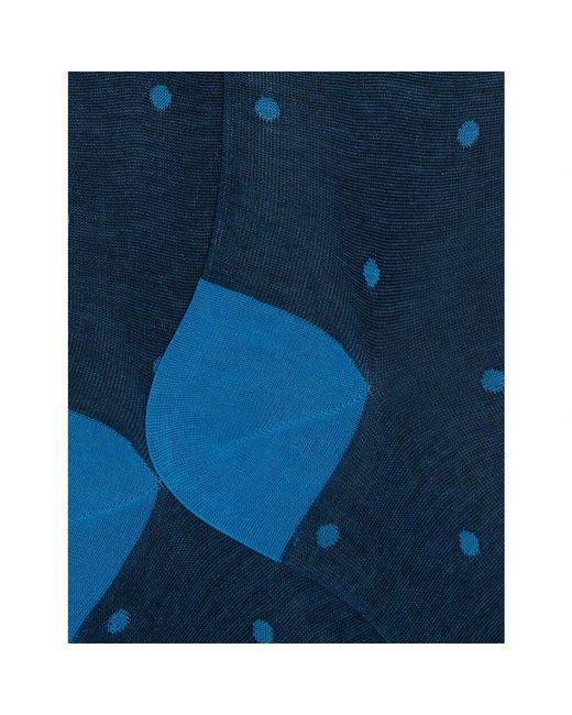 Gallo Lange baumwollsocken mit polka dots auf schimmerndem hintergrund in Blue für Herren