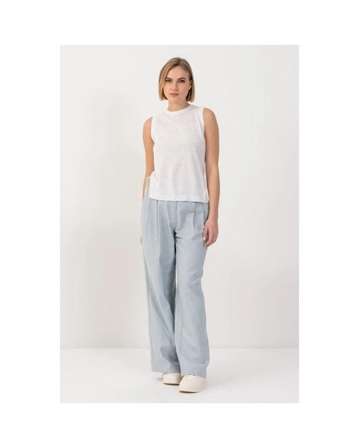 Kocca White Sleeveless Tops