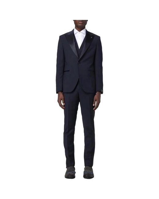 Manuel Ritz Blue Single Breasted Suits for men