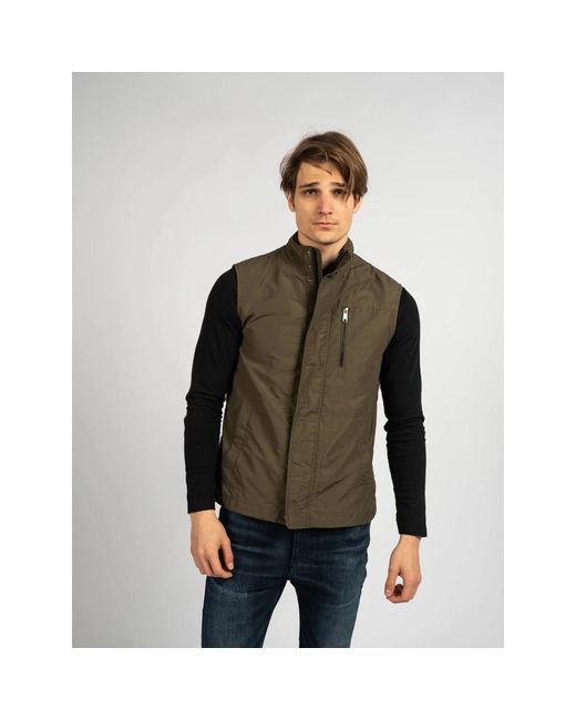 Geox Ärmellose Jacke mit Reißverschluss und Taschen in Green für Herren