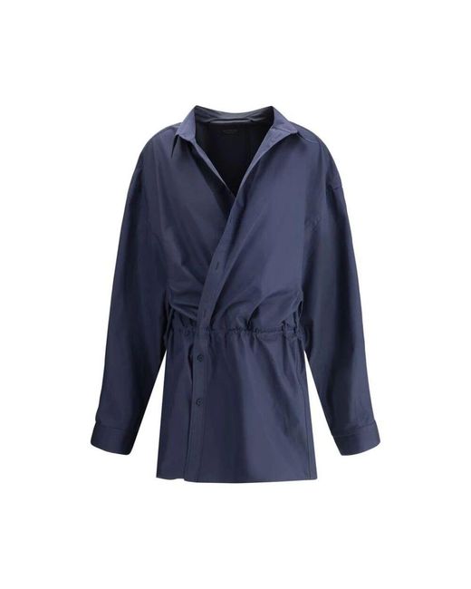 Balenciaga Blue Asymmetrisches hemdkleid fusion