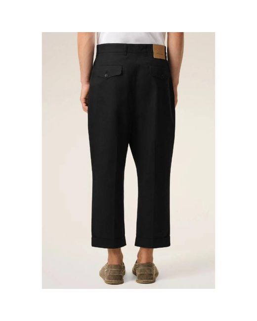 AMI Pleated Straight Broeken in het Black voor heren