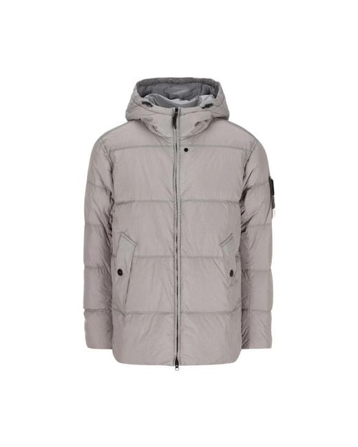 Stone Island Gray Winter Jackets for men