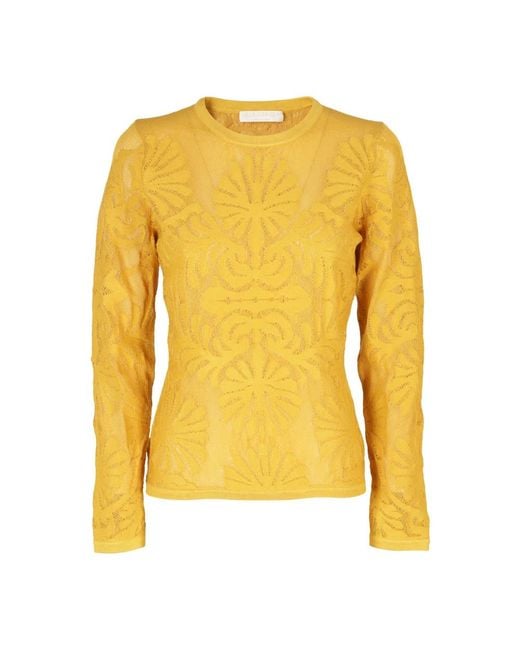 Round-Neck Knitwear di Ulla Johnson in Yellow
