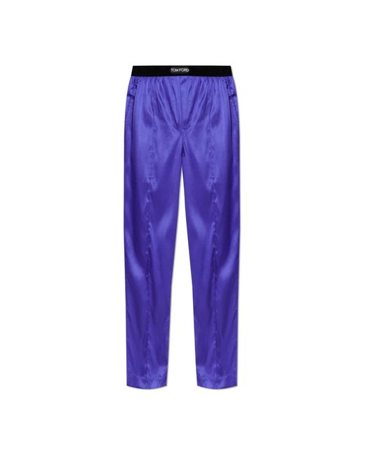 Tom Ford Zijden Pyjamabroek in het Blue voor heren