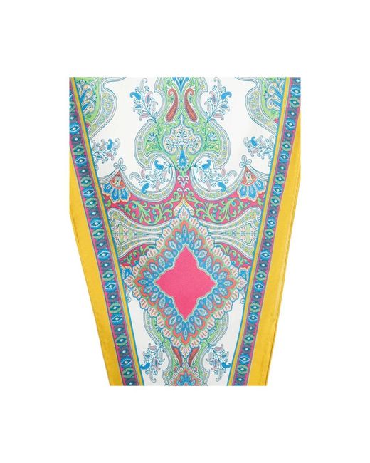 Etro Blue Silky Scarves