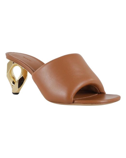 J.W. Anderson Chain Heel Open Mule in het Brown