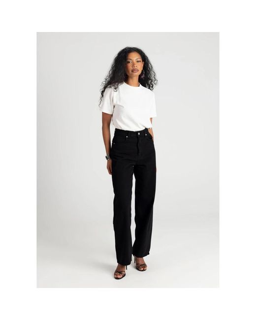 GUAJA. Jeans ,Zwart ,Mouwloze Top in het Black