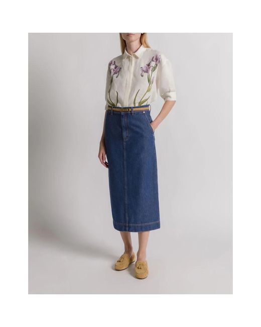 Alberta Ferretti Blue Denim Skirts