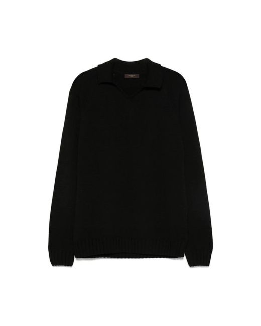 Zanone Black V-Neck Knitwear for men