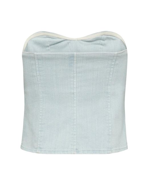 co'couture Blue Sleeveless Tops