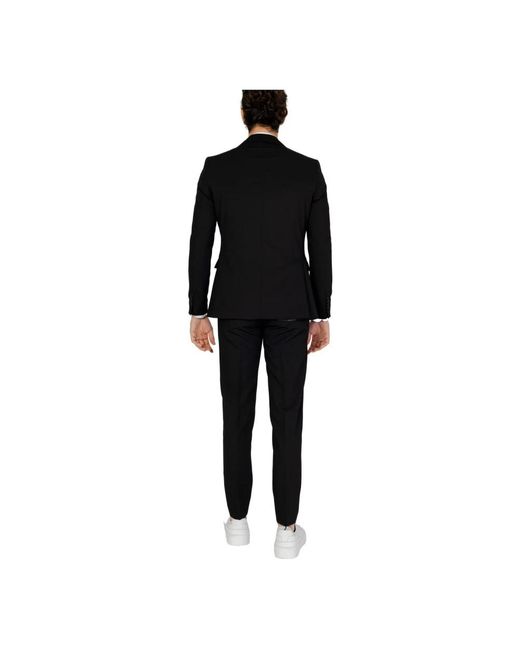 MULISH Black Single Breasted Suits for men