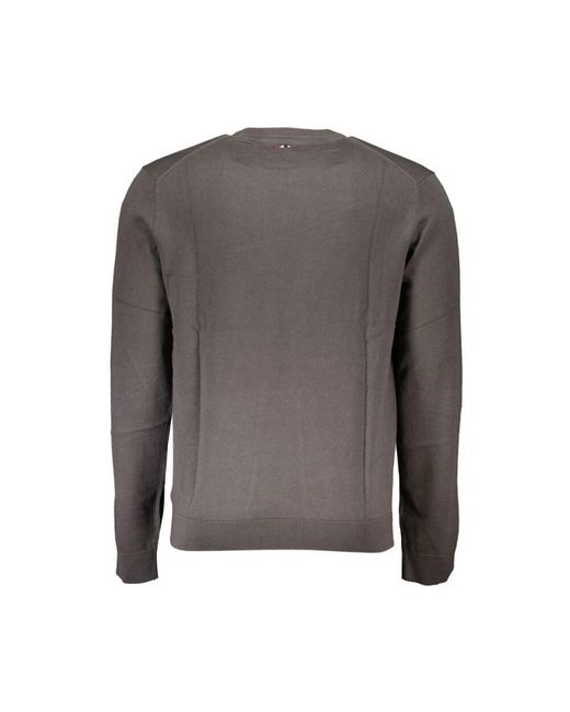 Napapijri Klassischer grauer baumwollpullover in Gray für Herren