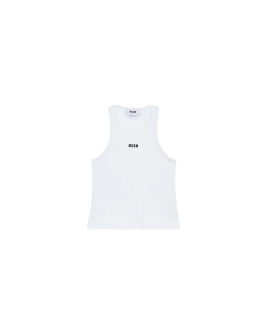 MSGM White Sleeveless Tops