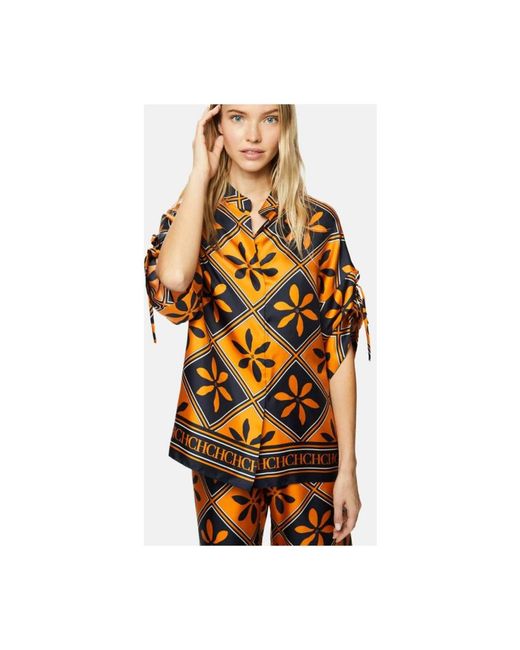 Carolina Herrera Orange Blouses