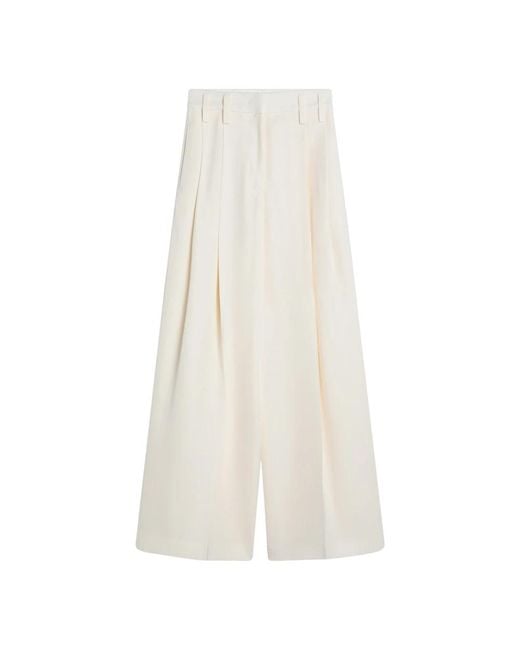 Wide Trousers Jil Sander de color White