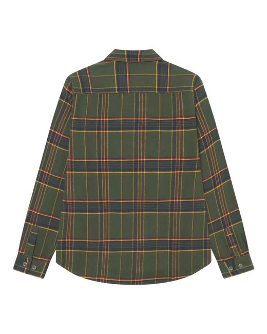 Les Deux Lennon Check Overshirt in Green für Herren