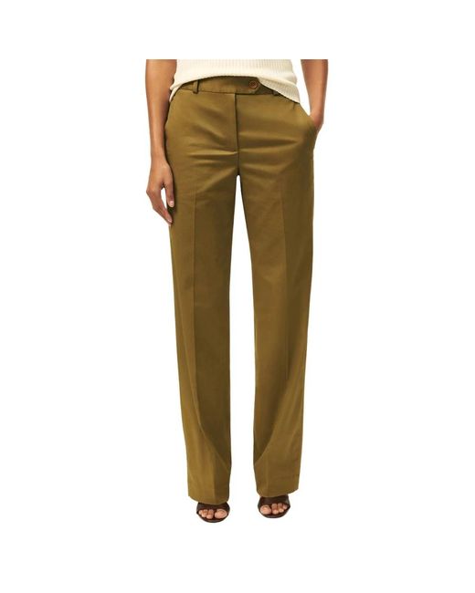 Brooks Brothers Green Wide Leg Advantage Chino Pants