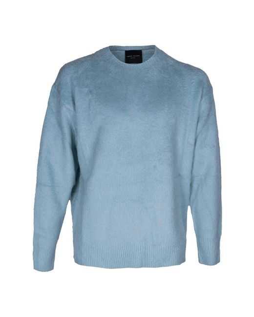 Round-Neck Knitwear Roberto Collina de hombre de color Blue