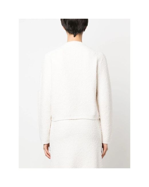 Lanvin Truien & Vesten ,Wit ,Katoen Textured Cardigan in het White
