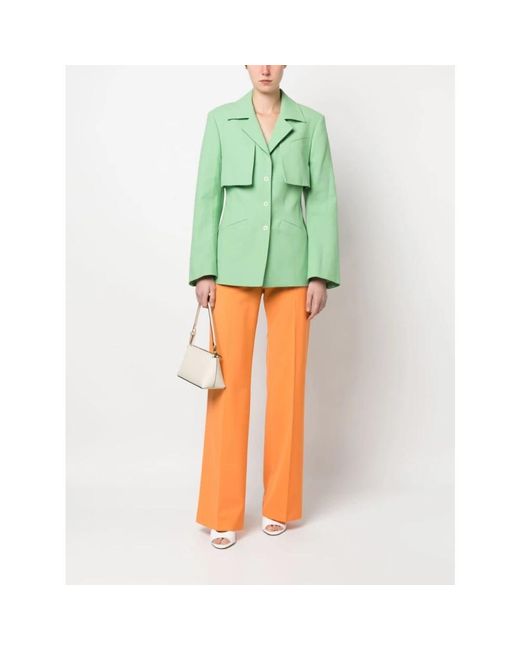 MSGM Broeken ,Oranje ,Wol Rechte Broek in het Orange