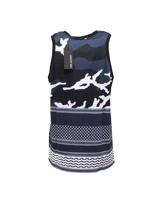 Neil Barrett Blue Sleeveless Tops for men