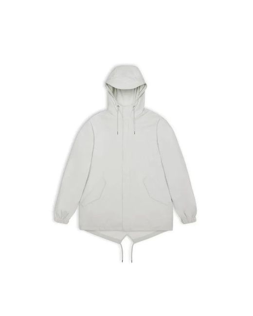 Rains Jassen ,Grijs ,Polyester Rain Proof Jacket in het White