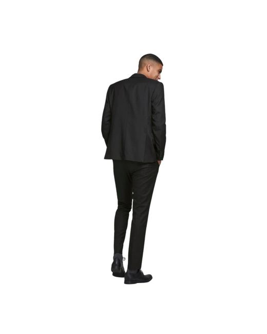 Jack & Jones Jassen ,Zwart ,Polyester Slim Fit Zwarte Blazer Jas in het Black voor heren