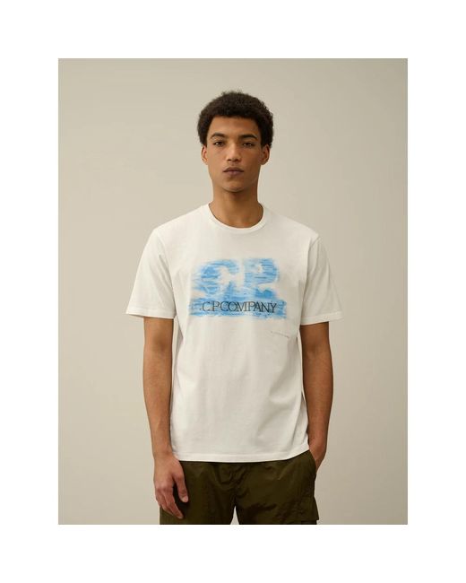 C P Company Artisanal logo t-shirt in weiß in Blue für Herren