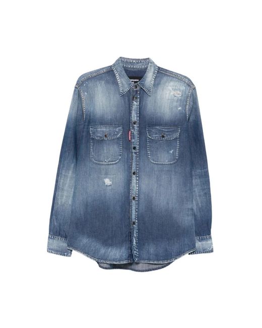 DSquared² Blue Denim Shirts for men