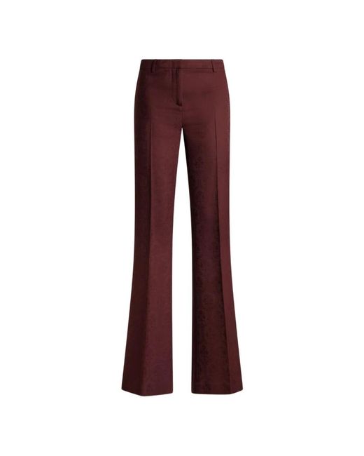 Etro Red Cool Wool Jacquard Hose