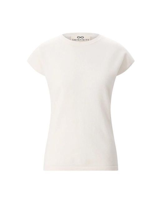SMINFINITY Tops ,Wit ,Kasjmier Korte Mouw Kasjmier Pullover in het White