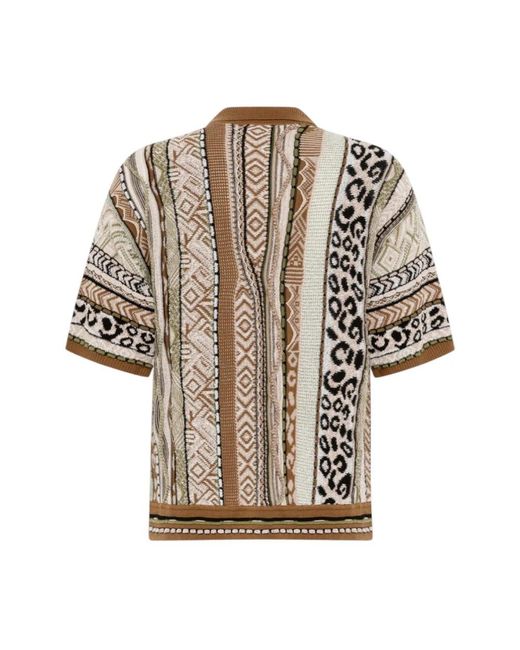 Laneus Natural Short Sleeve Shirts for men