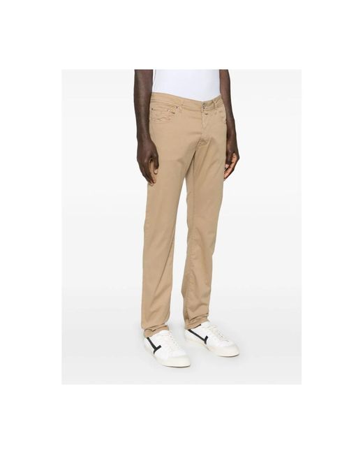 Jacob Cohen Slim-Fit Trousers in het Natural voor heren