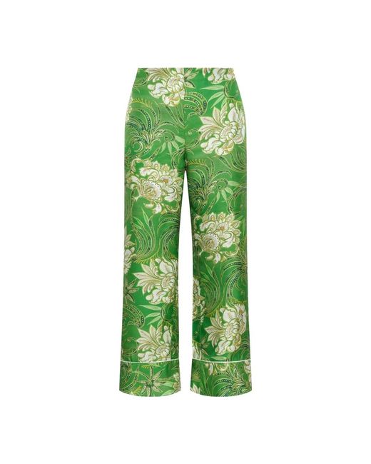 Maliparmi Print Piped Broeken in het Green