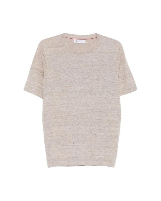 Brunello Cucinelli Leinenmischung Pullover in Natural für Herren