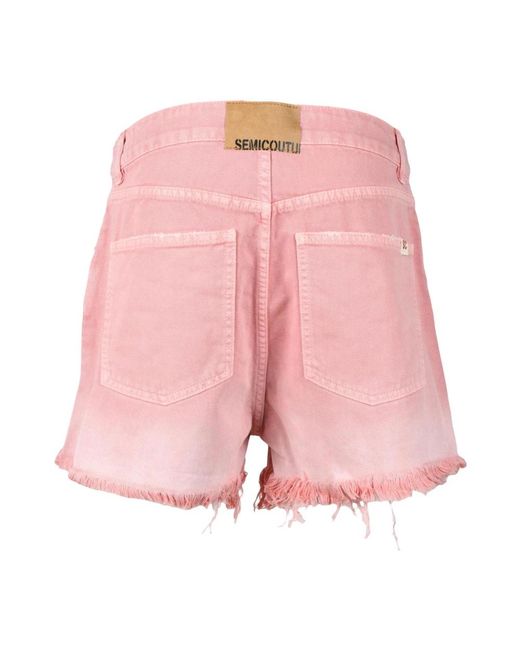 Semicouture Pink Denim Shorts
