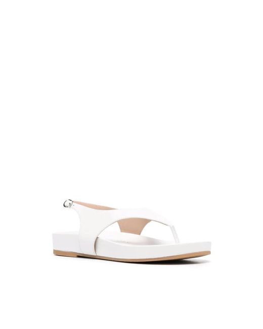 Stuart Weitzman White Flat Sandals