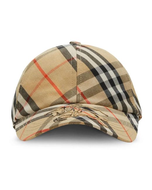 Burberry Accessoires ,Polyester Logo Motif Baseball Cap in het Metallic voor heren