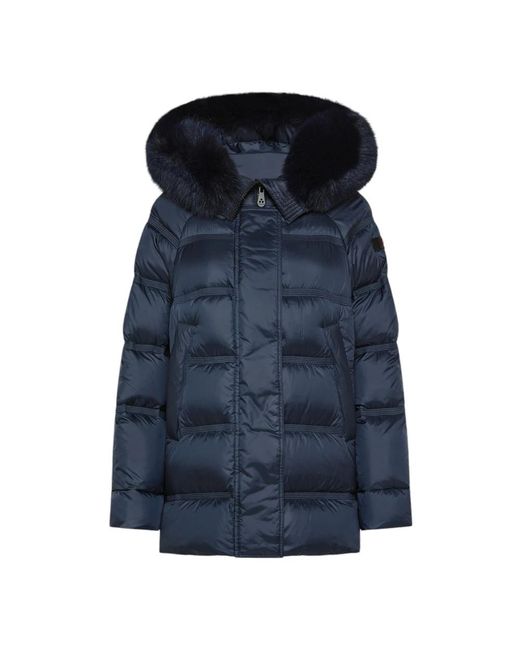 Peuterey Jassen ,Blauw ,Polyester Blauwe Takan Puffer Jas in het Blue