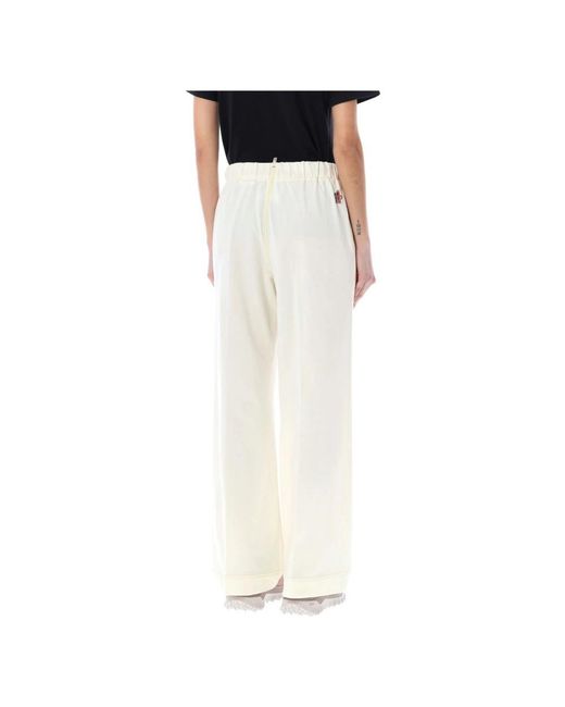 Moncler White Wide Trousers
