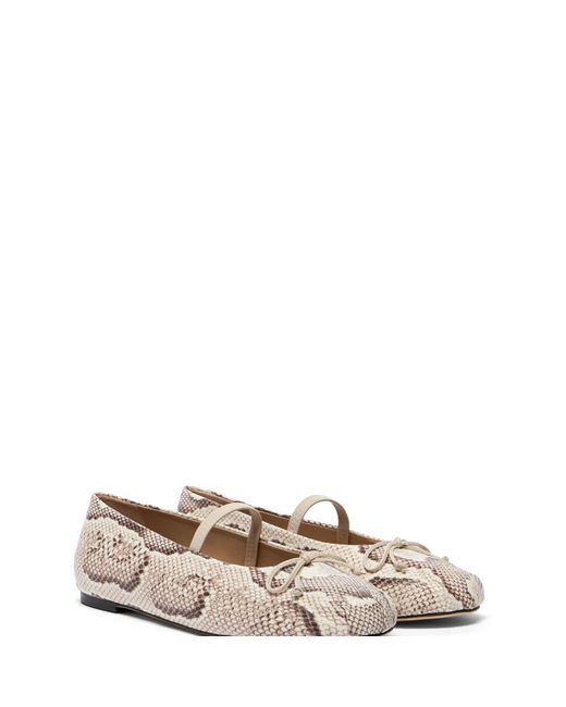 Stuart Weitzman Schoenen ,Linnen Prima Bow Ballet Mary Jane in het Natural