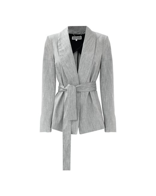 Elegante chaqueta estilo kimono con cinturón Kocca de color Gray