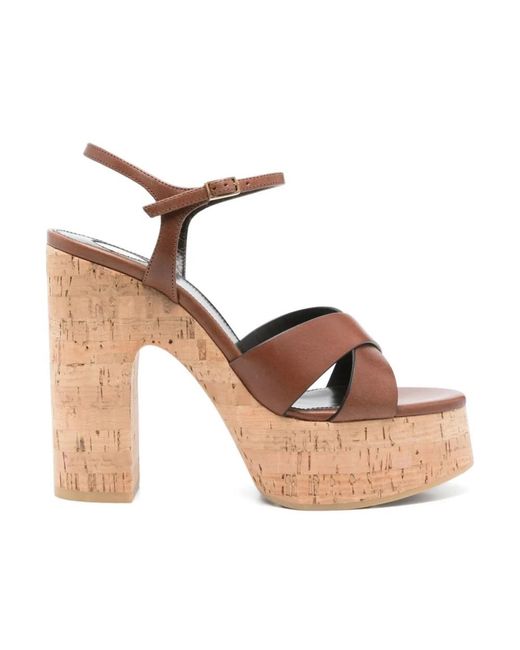 Saint Laurent Brown High Heel Sandals