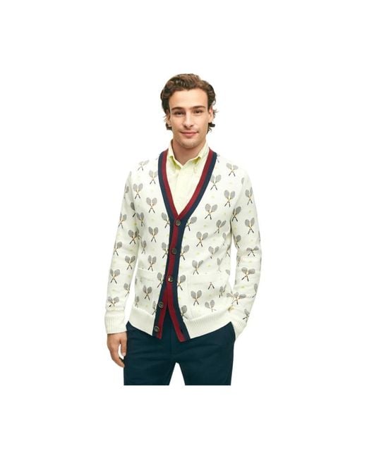 Cardigans Brooks Brothers de hombre de color Natural