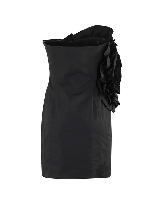 ROTATE BIRGER CHRISTENSEN Black Big Flower Mini Dress