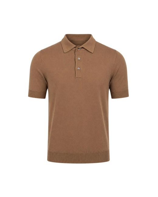 FILIPPO DE LAURENTIIS Brown Polo Shirts for men